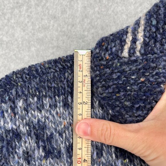 Talbots Womens Vintage Wool Full Zip Cardigan Sweater Size S Petite Blue Nordic - Picture 7 of 10